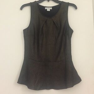 Blackish gold peplum party top